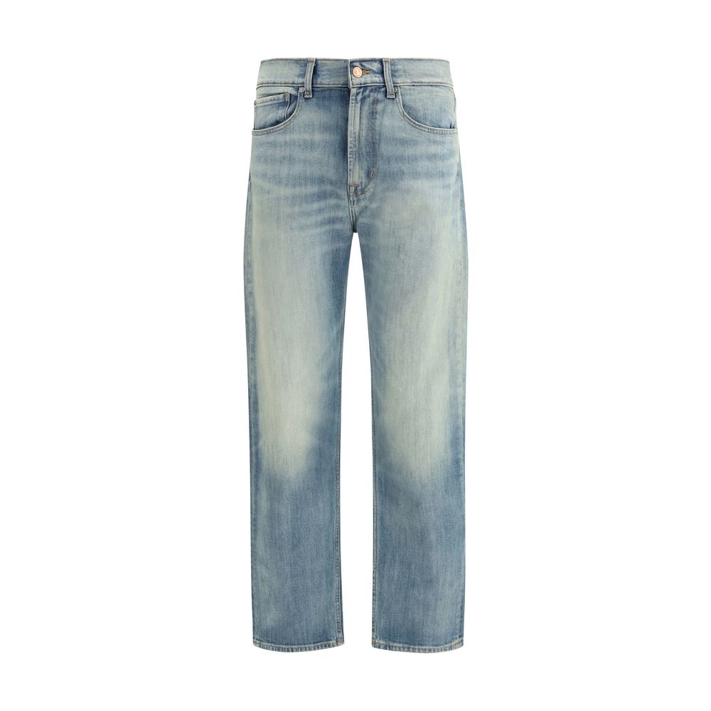 Blue Cotton Relaxed Fit Jeans - ventzia