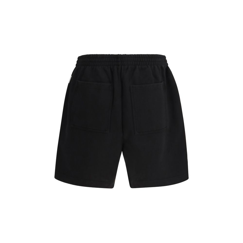 Black Cotton Bermuda Shorts - ventzia