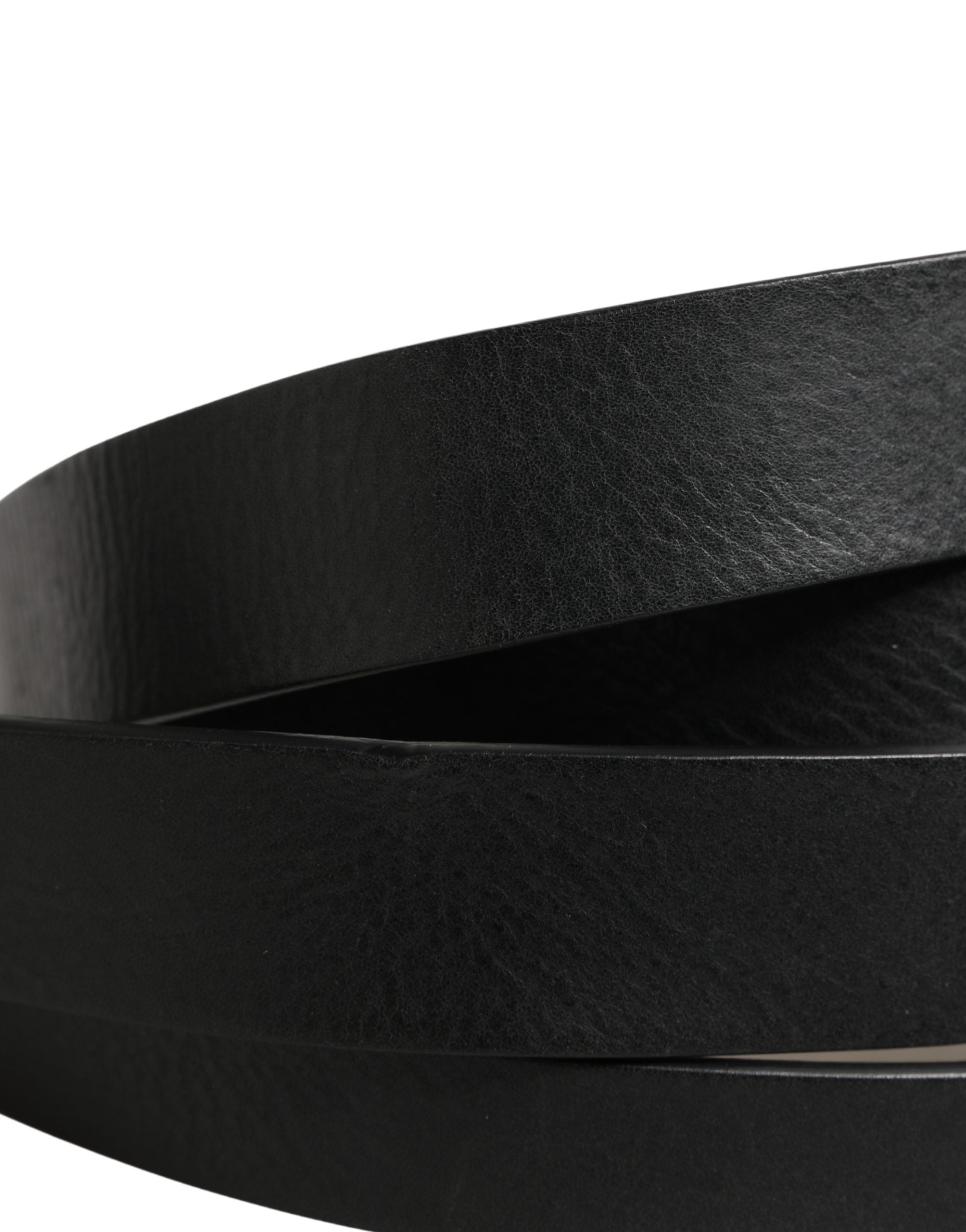 Black Double Strap Leather Silver Buckle Belt - ventzia