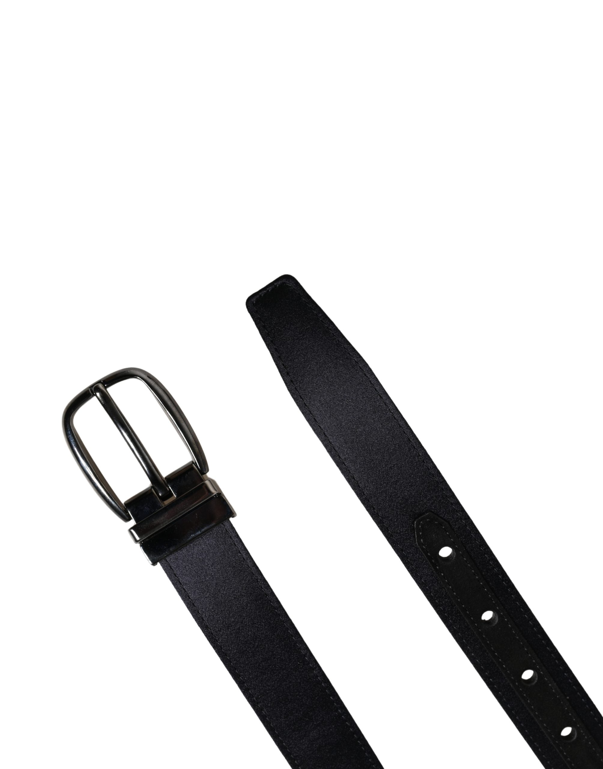 Men Black Classic Viscose Metal Buckle Belt - ventzia