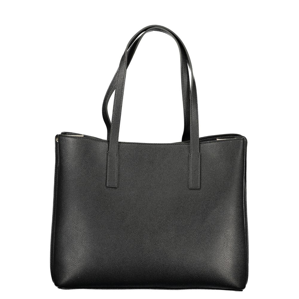 Black Polyurethane Women's Handbag - ventzia