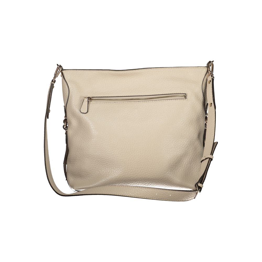 Beige Polyurethane Women's Handbag - ventzia