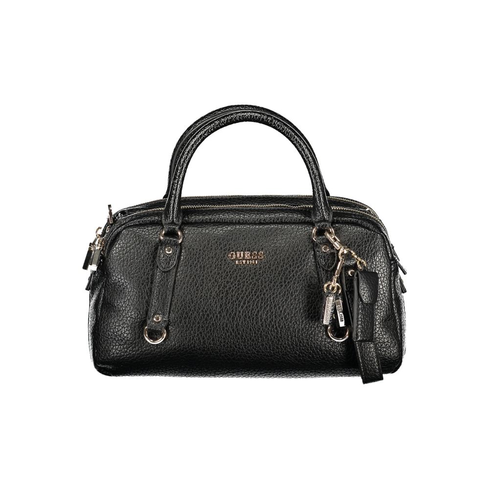 Black Polyurethane Women Handbag - ventzia