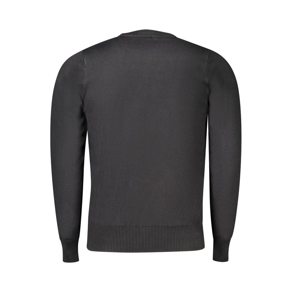 Black Viscosa Mens Sweater - ventzia