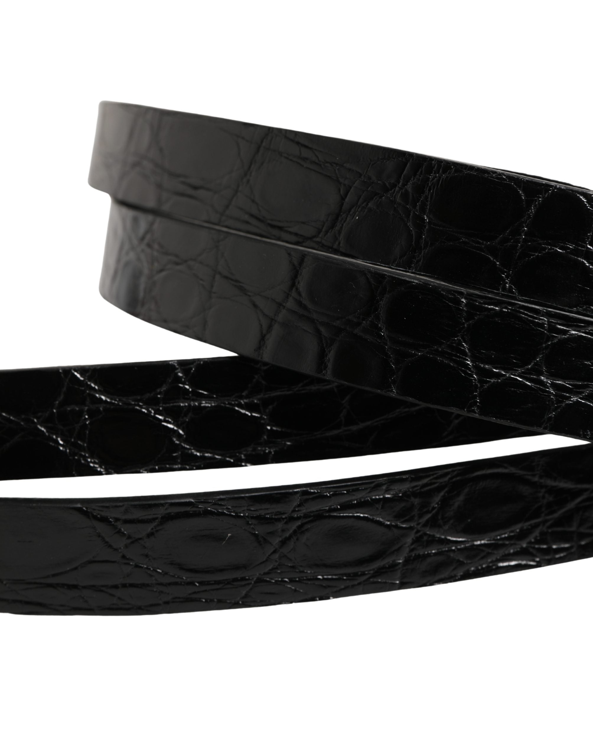 Black Double Strap Leather Silver Buckle Belt - ventzia