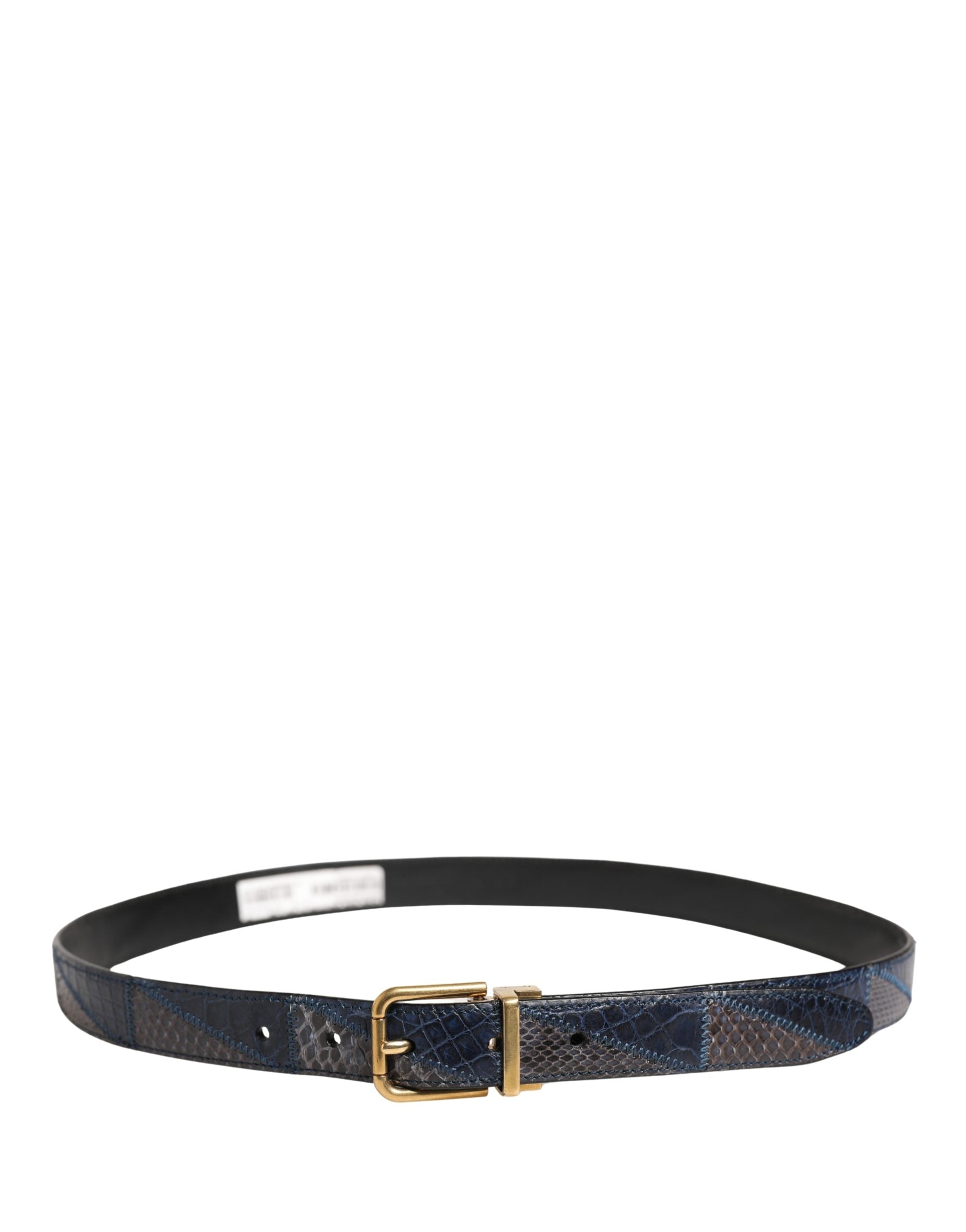 Men Multicolor Leather Metal Buckle Belt - ventzia