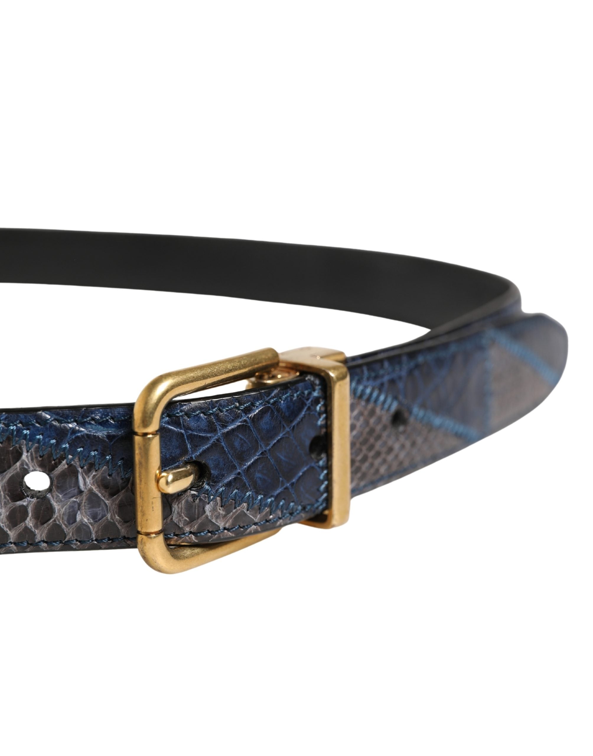 Men Multicolor Leather Metal Buckle Belt - ventzia