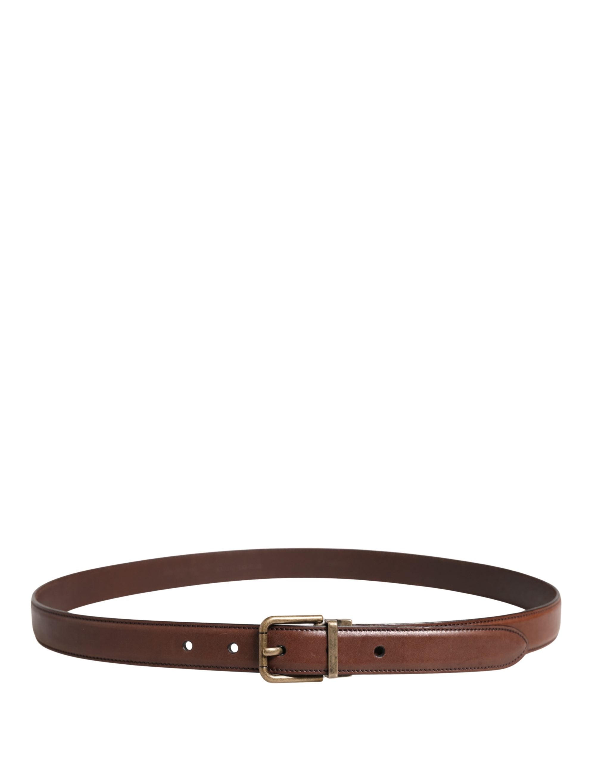 Men Brown Classic Leather Metal Buckle Belt - ventzia