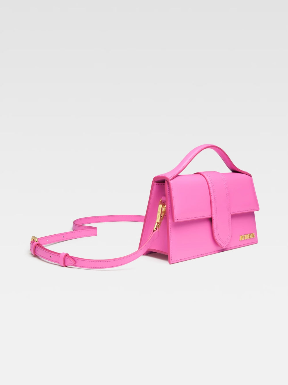 Neon Pink Leather Le Grand Bambino Handbag - ventzia