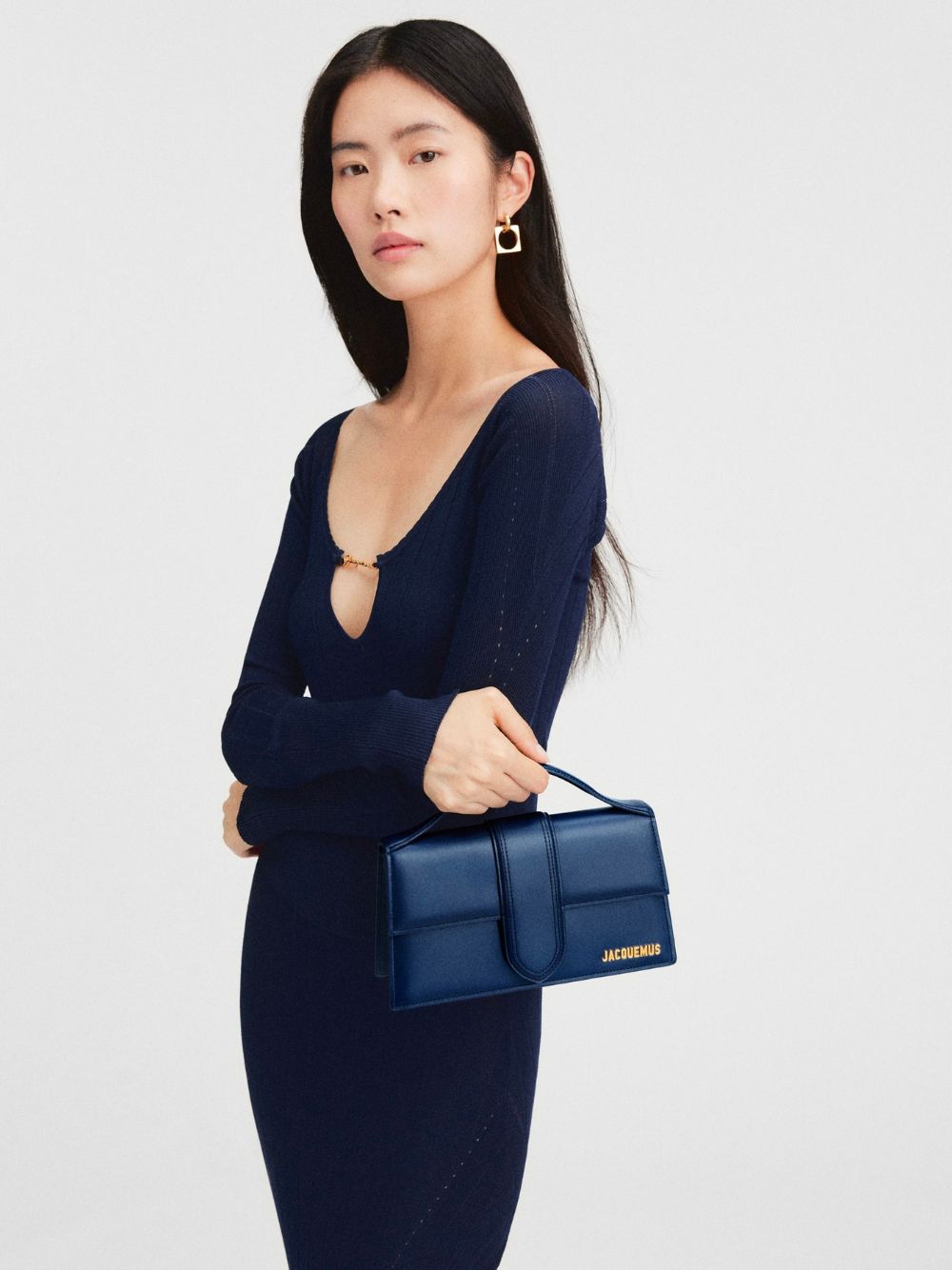 Dark NavyLeather Le Grand Bambino Handbag - ventzia