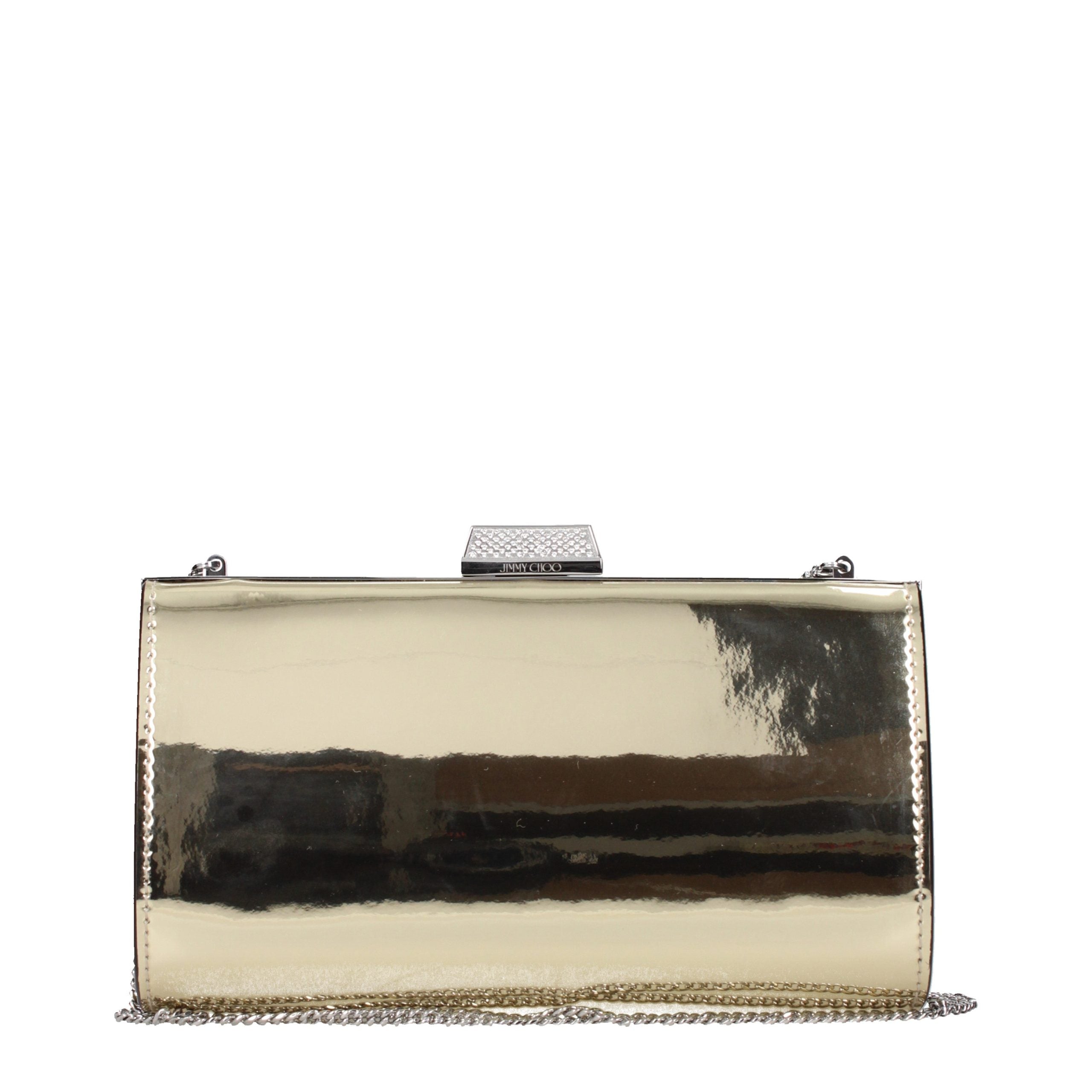 Gold Leather Clutch Bag - ventzia