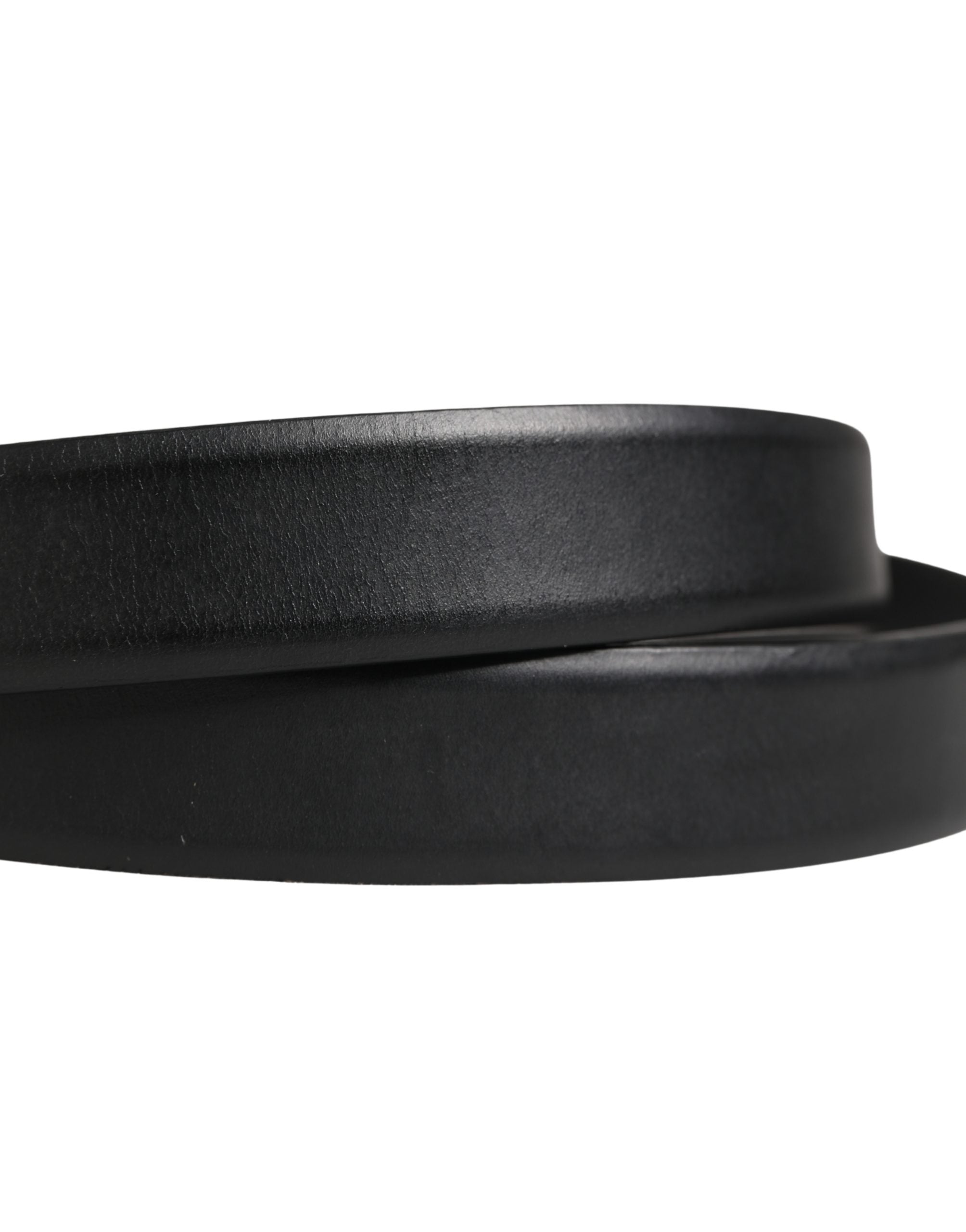 Men Black Classic Leather Metal Buckle Belt - ventzia