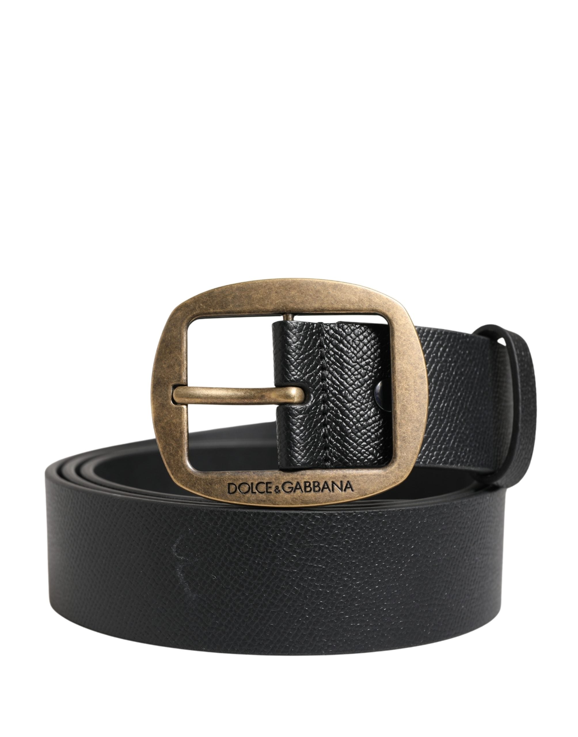 Men Black Classic Leather Metal Buckle Belt - ventzia