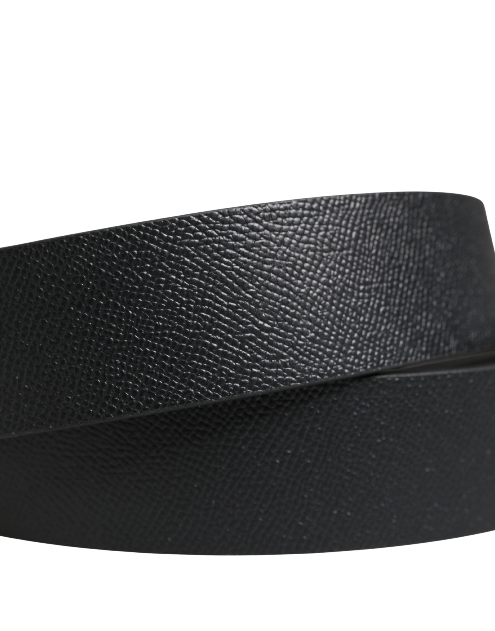 Men Black Classic Leather Metal Buckle Belt - ventzia