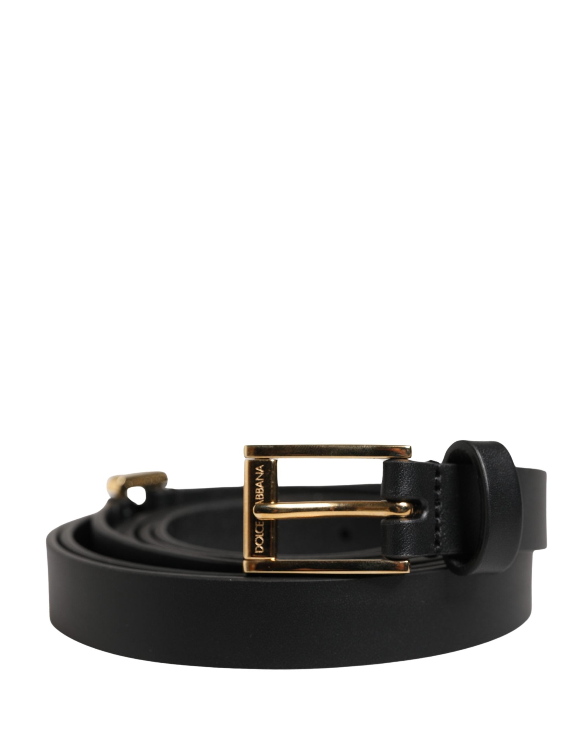 Men Black Leather Classic Metal Buckle Belt - ventzia