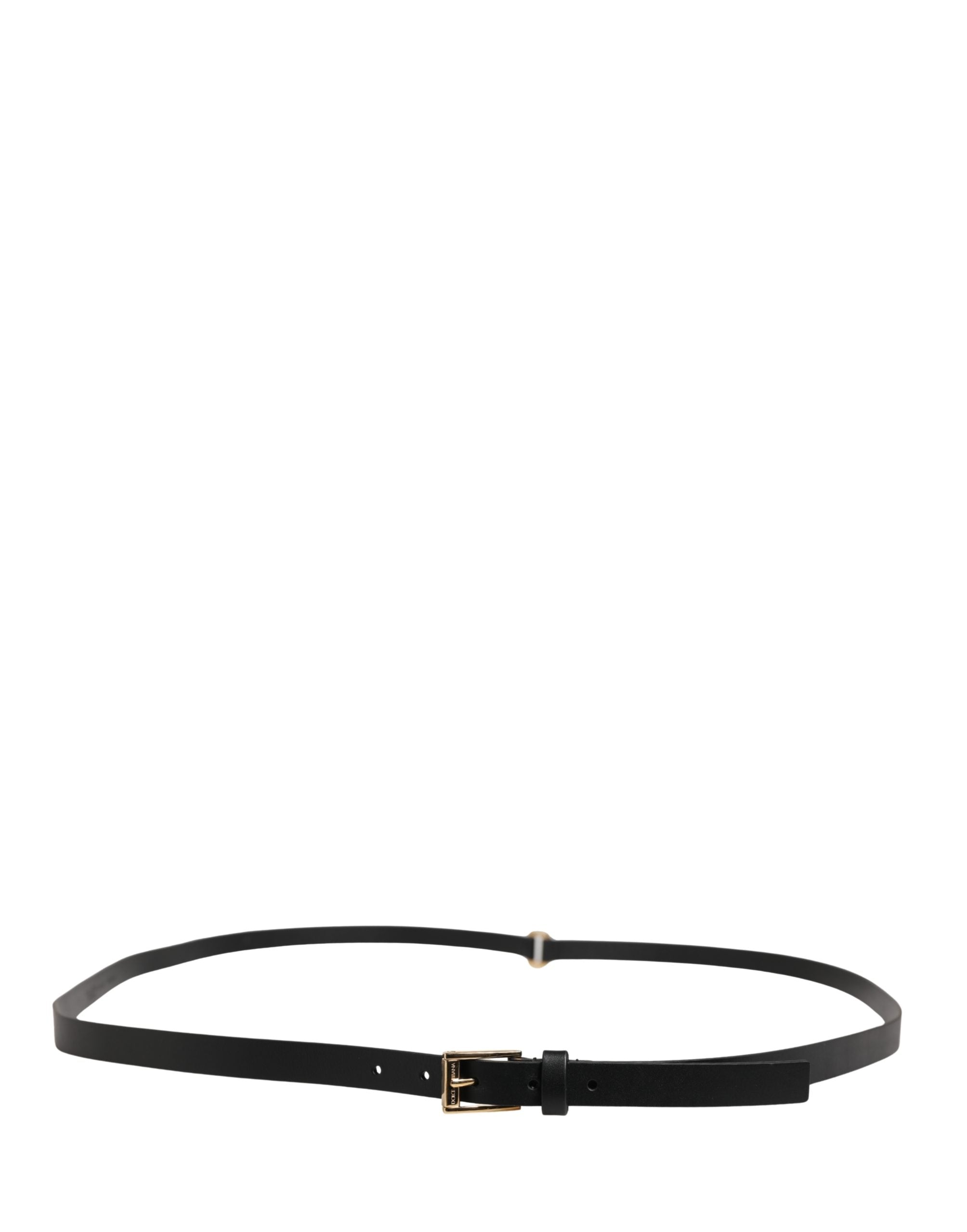Men Black Leather Classic Metal Buckle Belt - ventzia