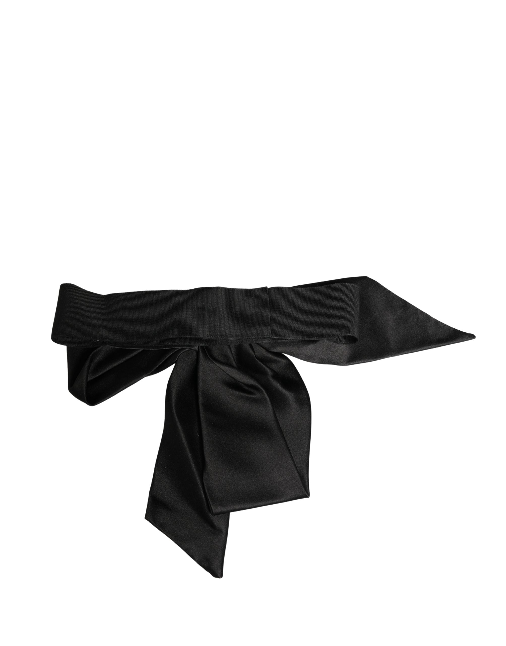 Black Silk Satin Sash Wide Waist Women Belt - ventzia
