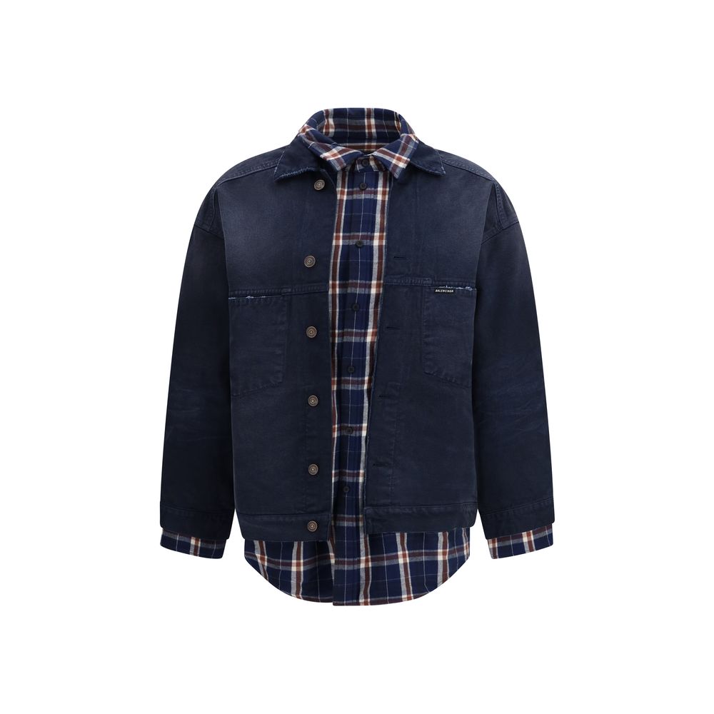 Blue Cotton Denim Jacket - ventzia