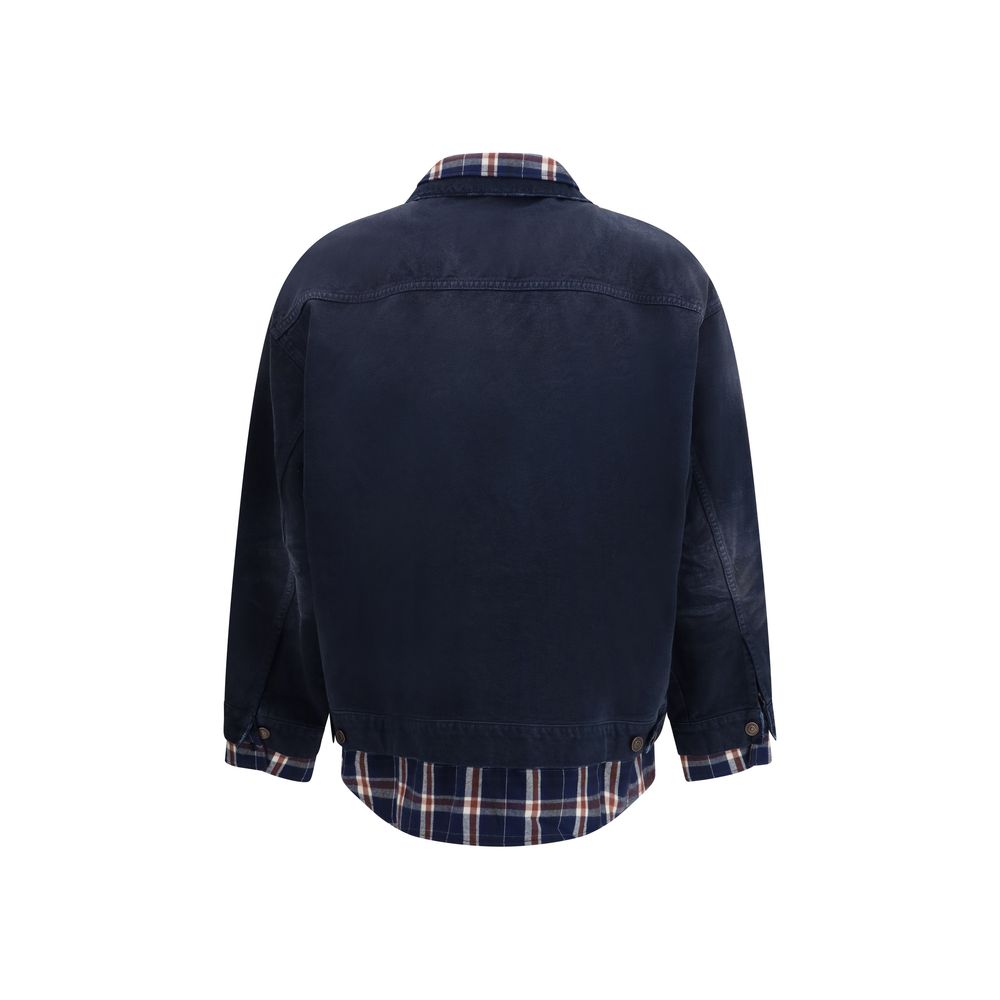 Blue Cotton Denim Jacket - ventzia