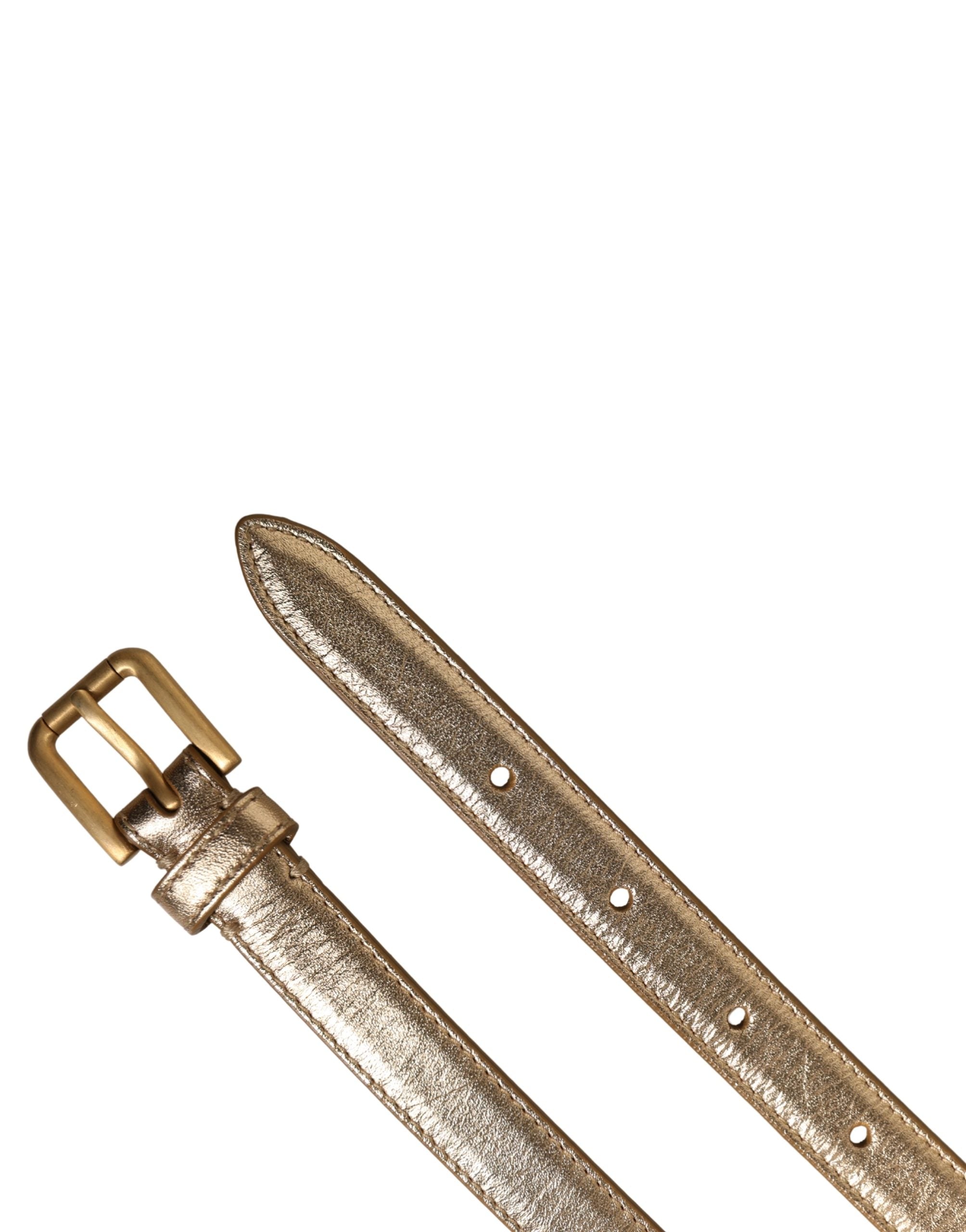 Gold Brass Chain Coin Embellished Metal Buckle Belt - ventzia