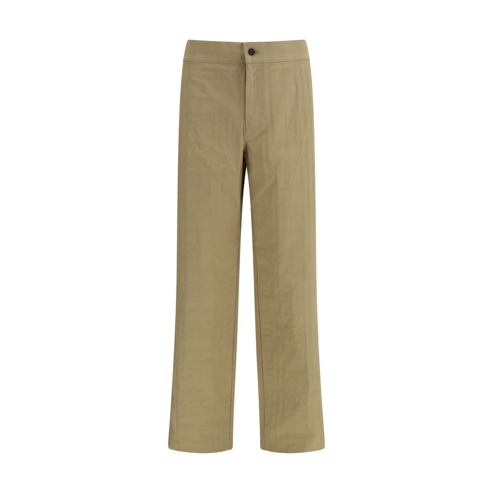 Beige Cotton Casual Pants - ventzia