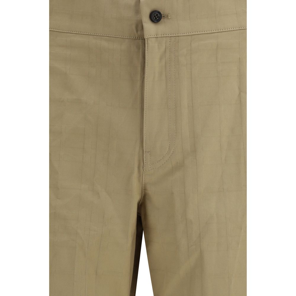 Beige Cotton Casual Pants - ventzia