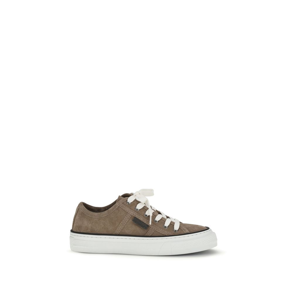 Beige Calf Leather Bos Taurus Low Top Sneakers - ventzia