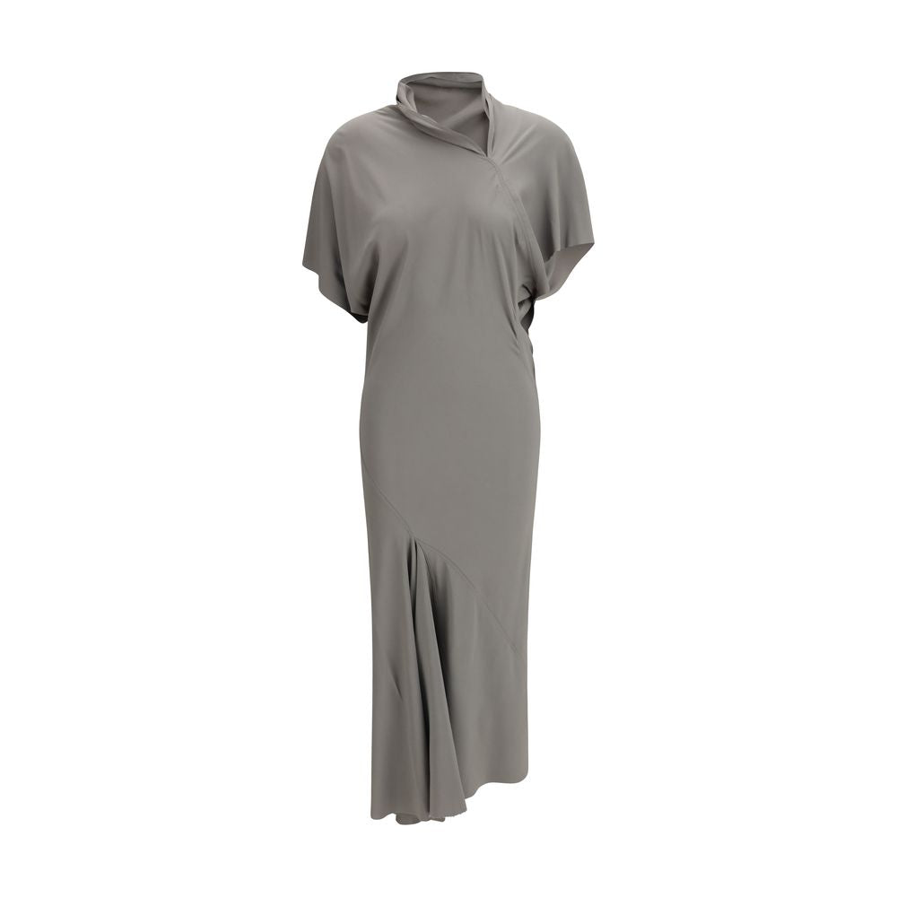 Gray Acetate Casual Dress - ventzia