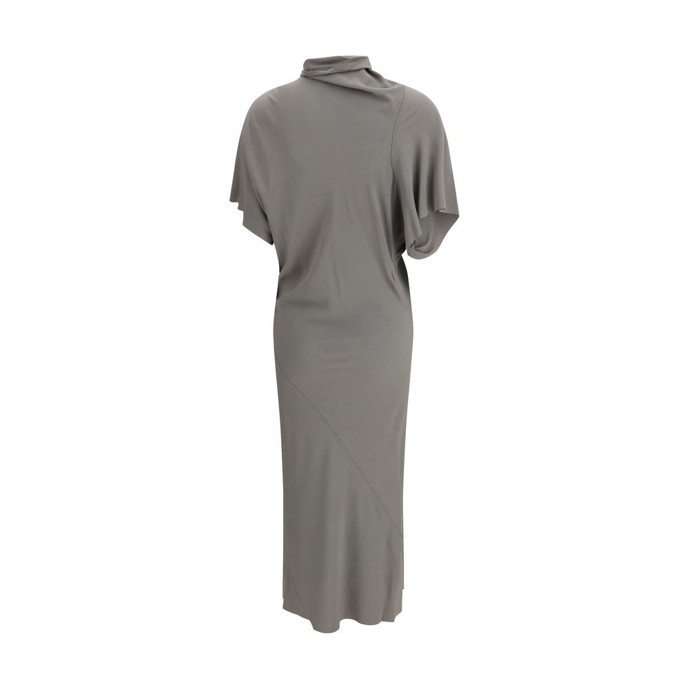 Gray Acetate Casual Dress - ventzia