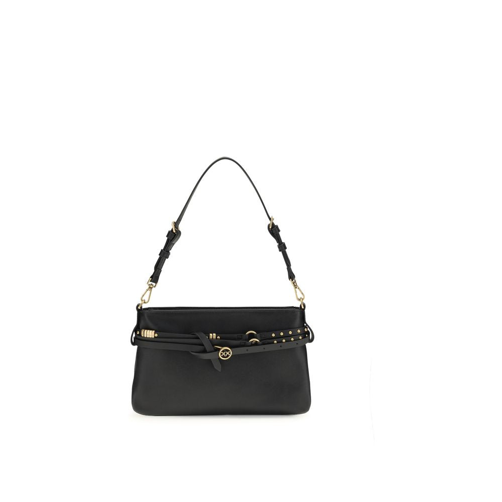 Black Calf Leather Bos Taurus Shoulder Bag - ventzia