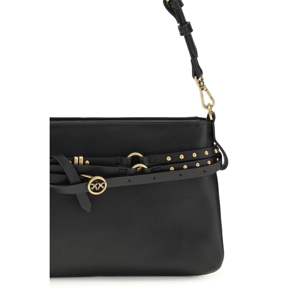 Black Calf Leather Bos Taurus Shoulder Bag - ventzia