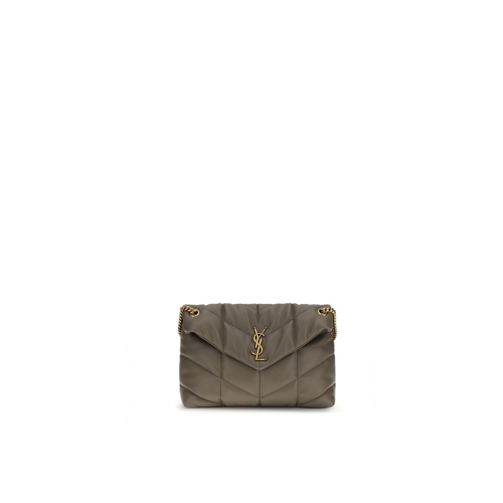 Gray Lamb Leather Shoulder Bag - ventzia