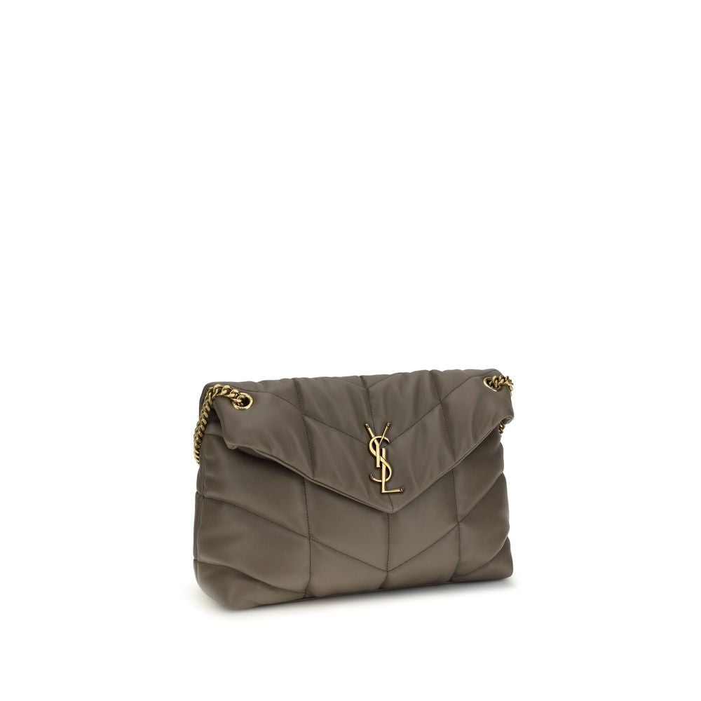 Gray Lamb Leather Shoulder Bag - ventzia