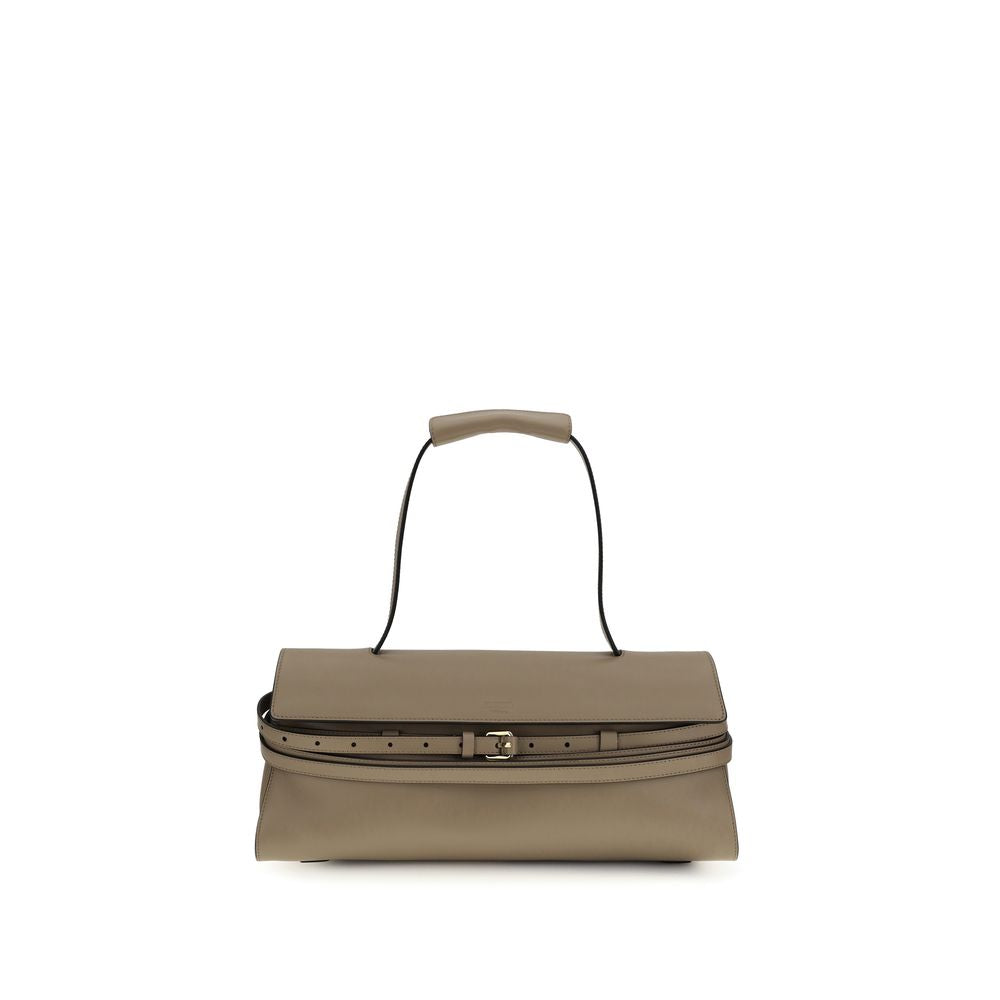 Beige Calf Leather Bos Taurus Shoulder Bag - ventzia