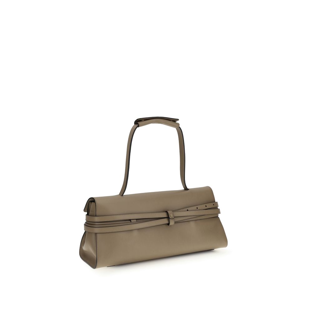 Beige Calf Leather Bos Taurus Shoulder Bag - ventzia