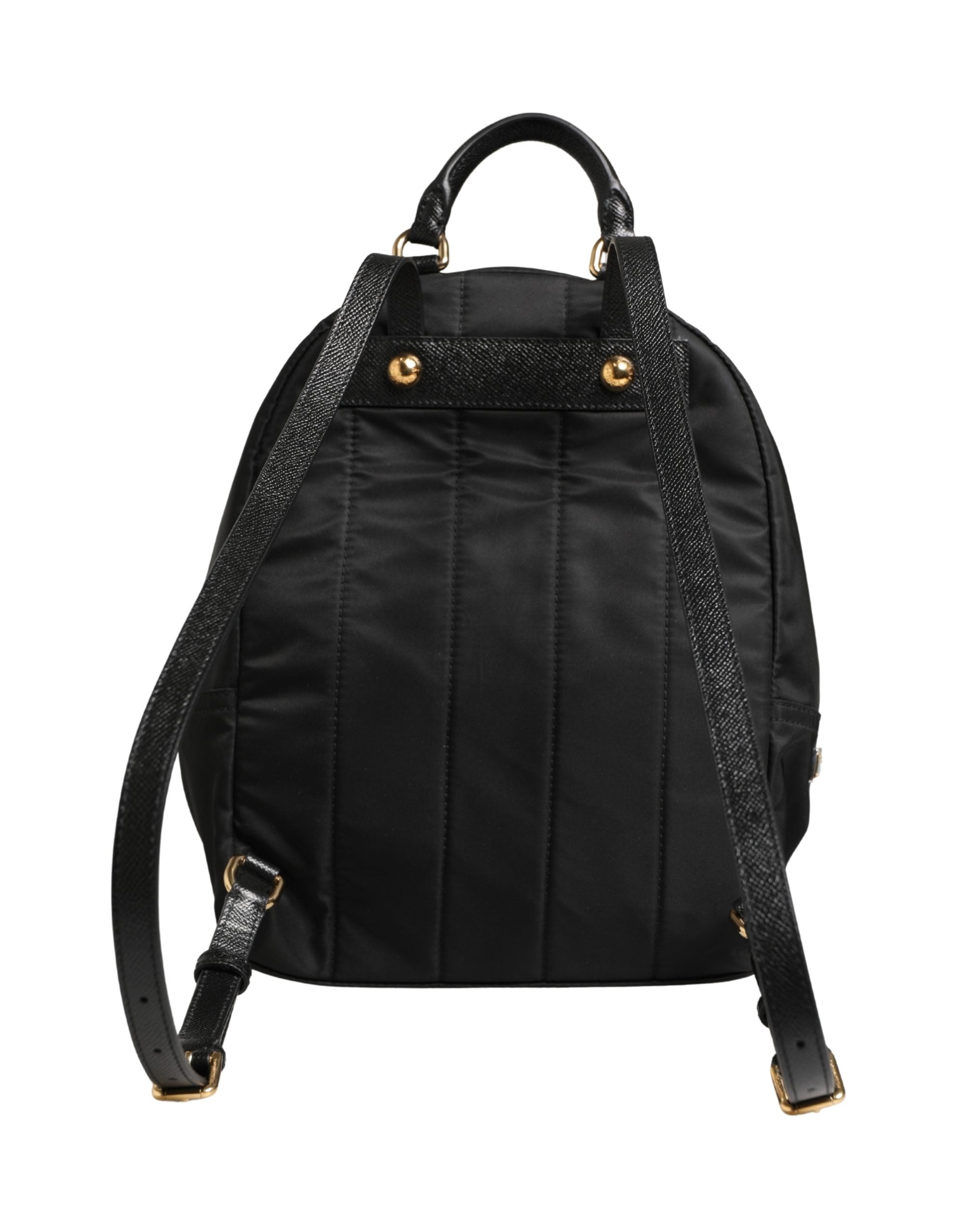 VULCANO Black Nylon #DGFAMILY Embellished Backpack Bag - ventzia