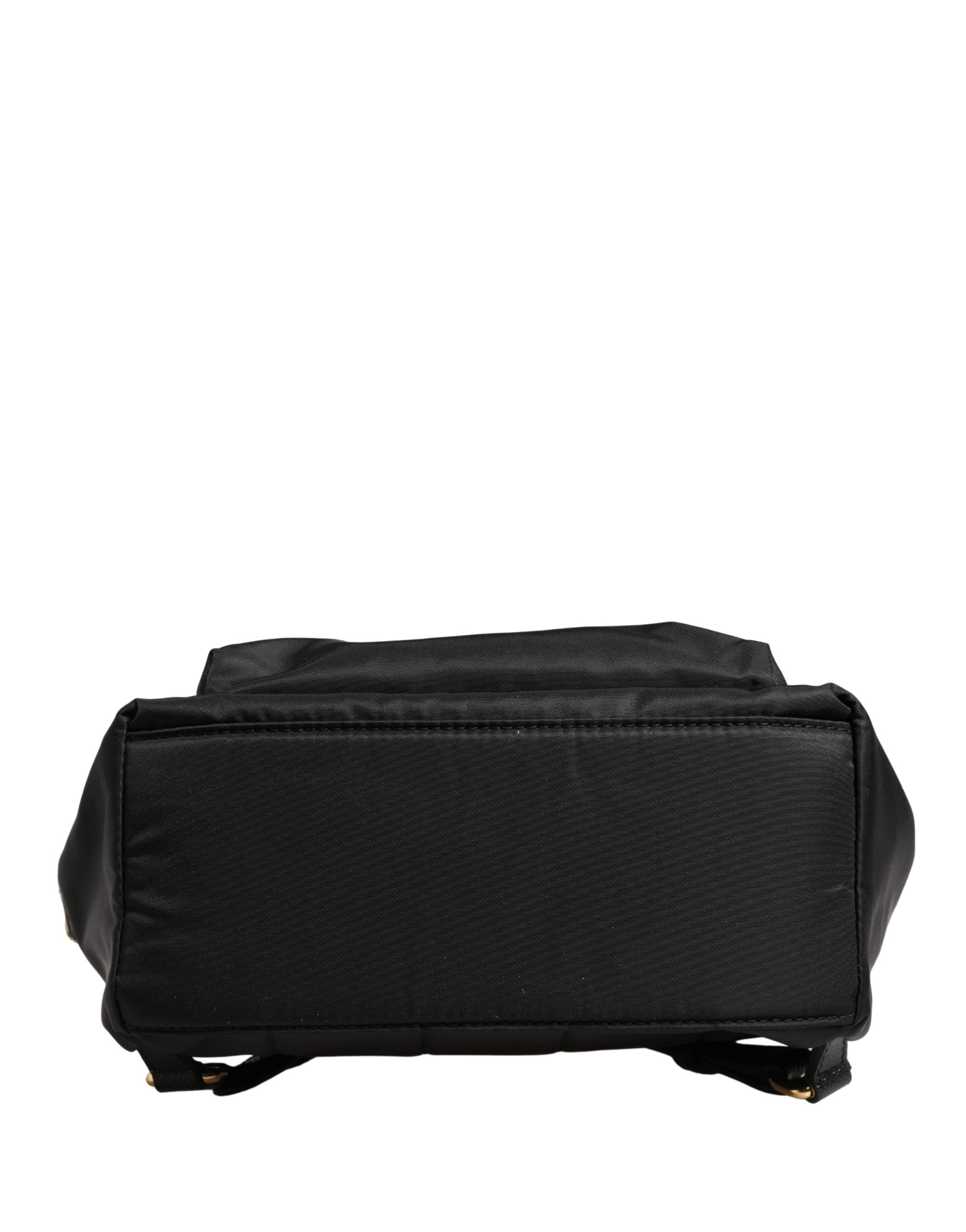 VULCANO Black Nylon #DGFAMILY Embellished Backpack Bag - ventzia