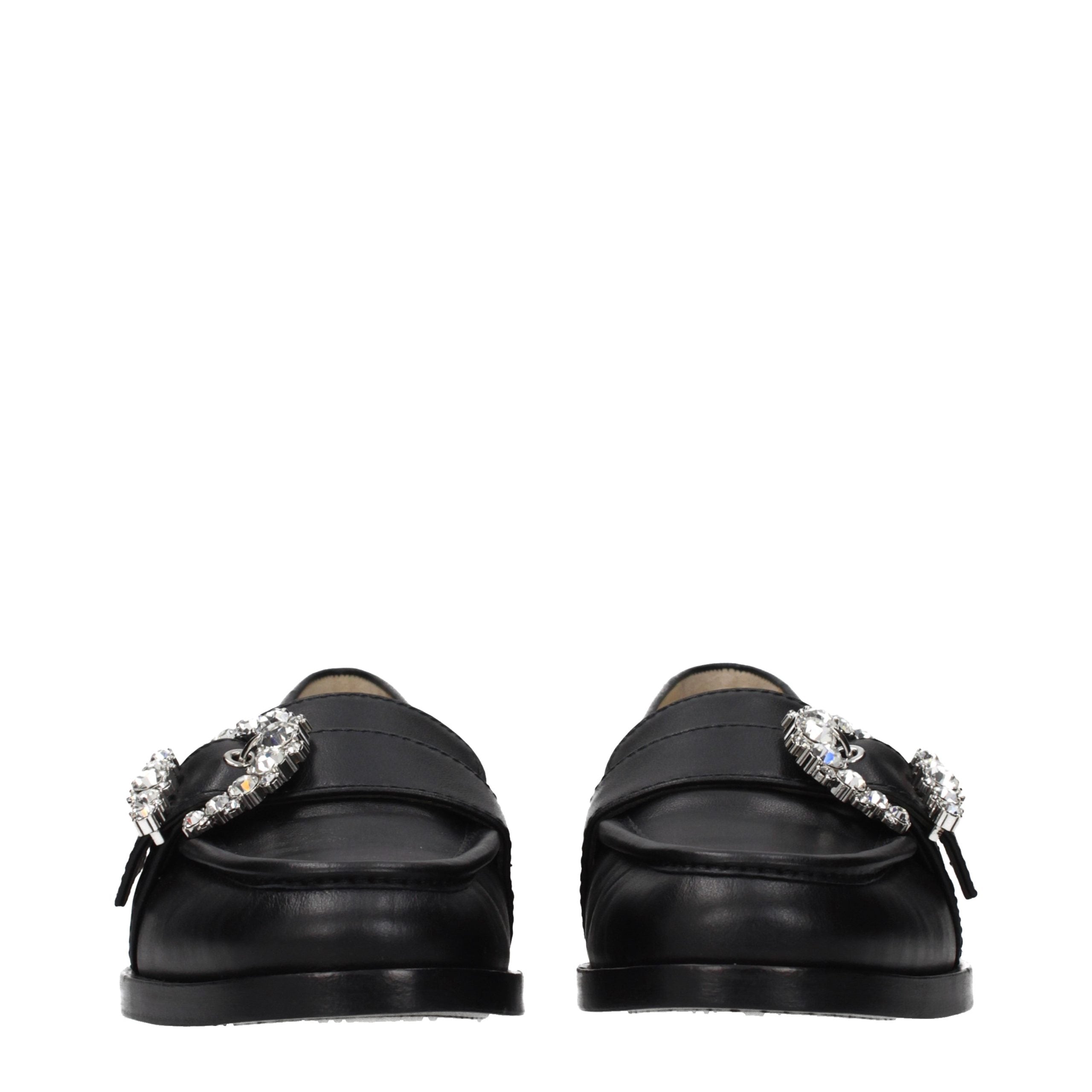 Black Leather Slip-On Loafers