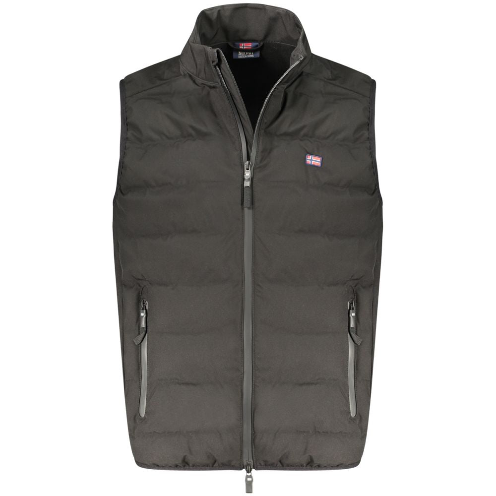 Black Polyester Men's Vest - ventzia