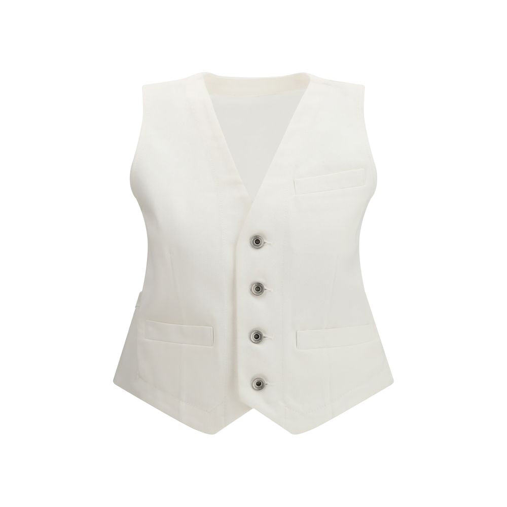 White Cotton Waistcoat - ventzia