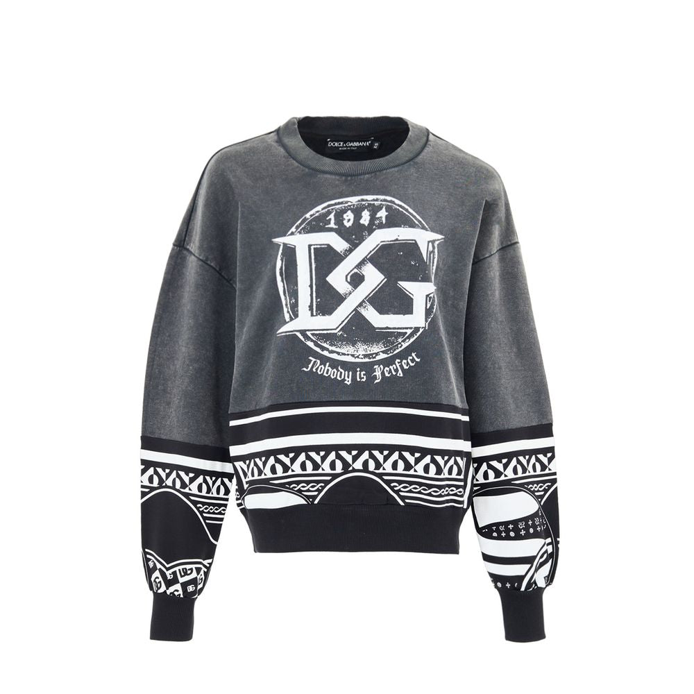 Black Cotton Sweatshirt - ventzia