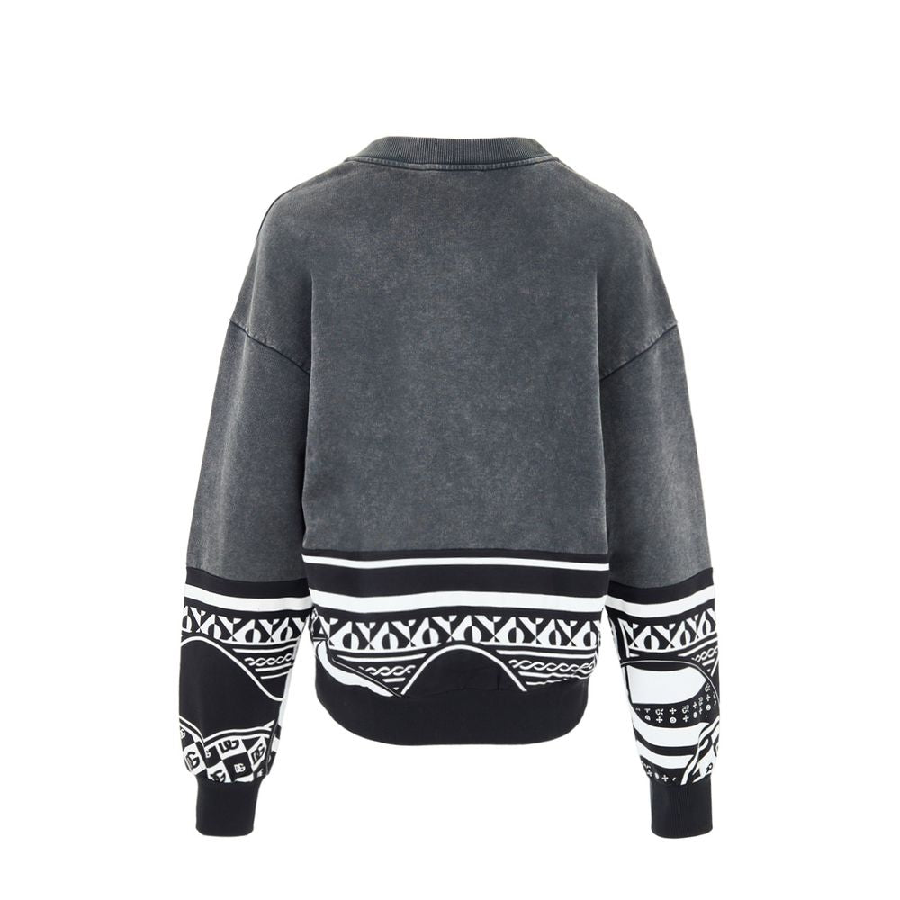 Black Cotton Sweatshirt - ventzia