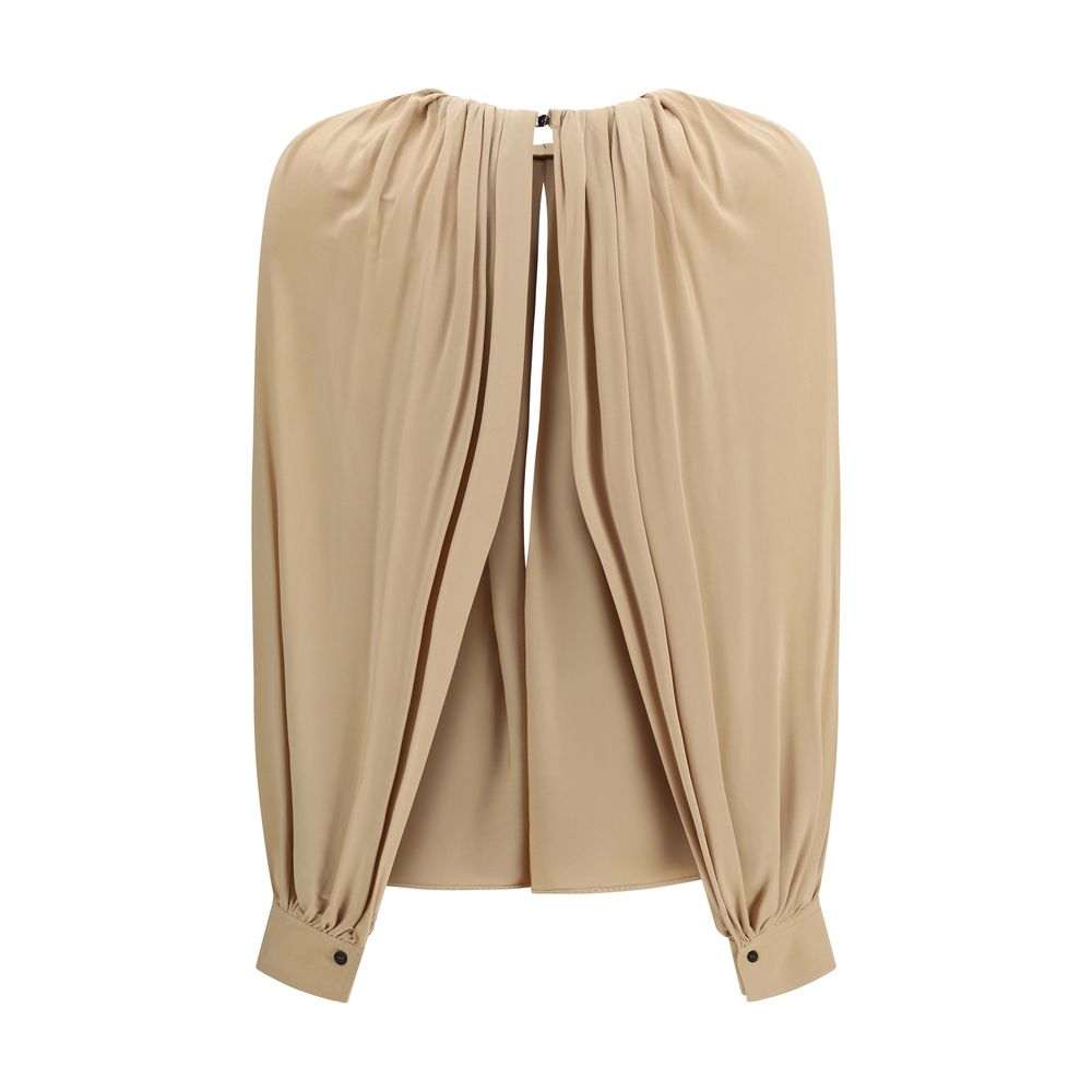Beige Viscose Blouse - ventzia