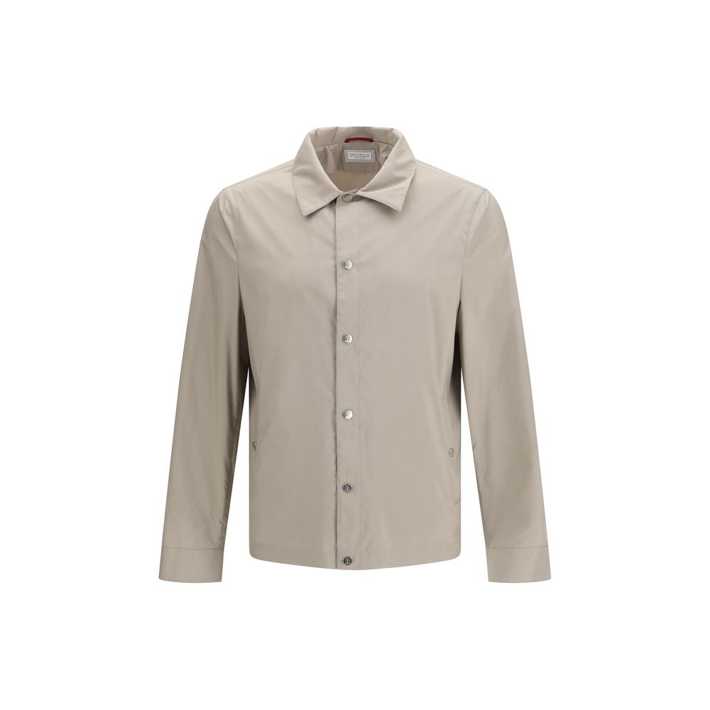 Beige Polyester Coat - ventzia