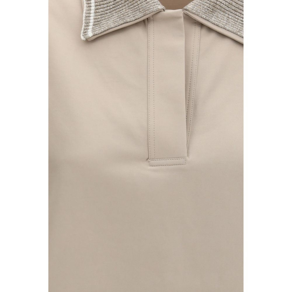 Beige Cotton Polo Shirt - ventzia