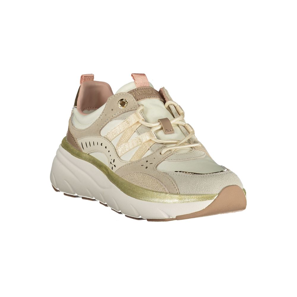 Beige Polyurethane Women Sneaker - ventzia