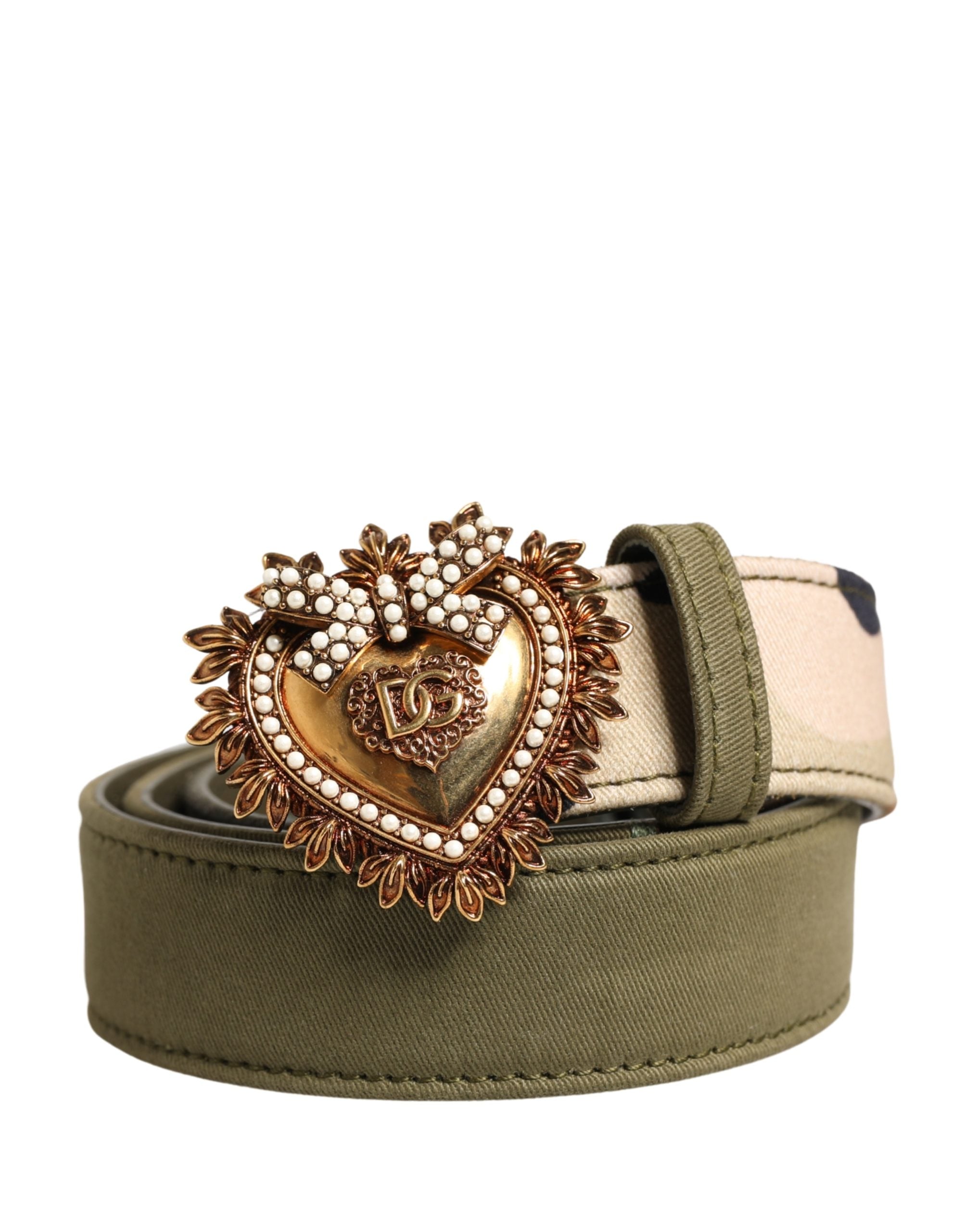 Green Camouflage Devotion Metal Buckle Belt - ventzia