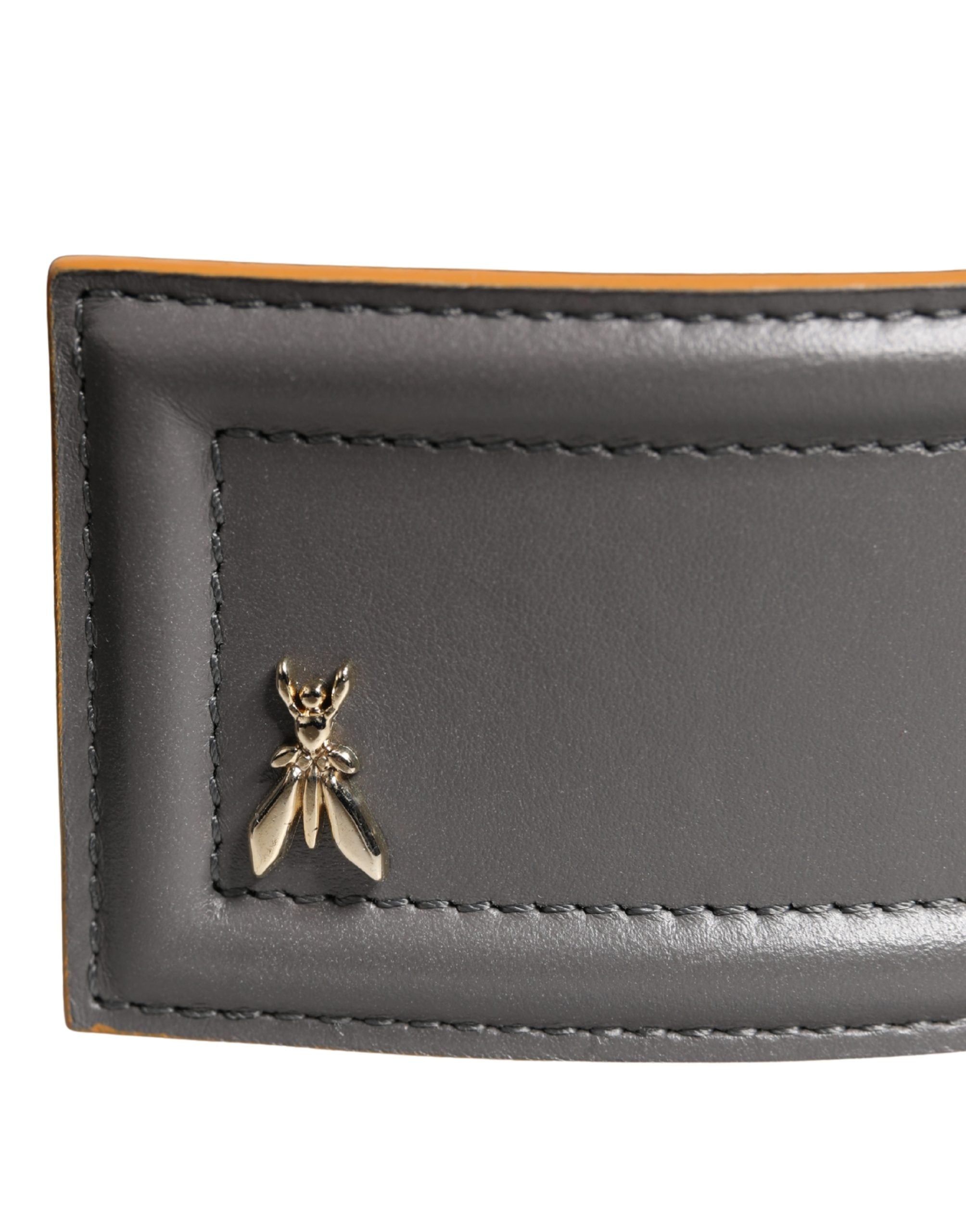 Gray Genuine Leather Square Silver Metal Buckle Belt - ventzia