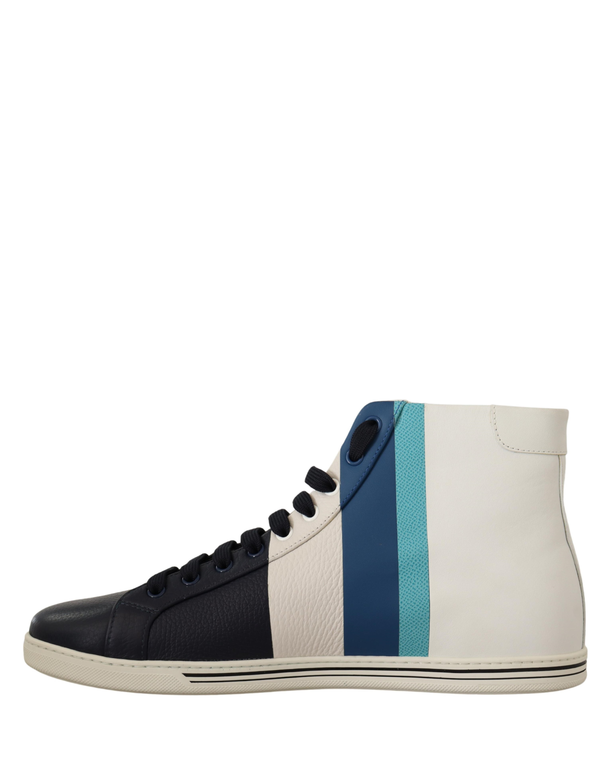Multicolor Leather Mid Top Sneakers Shoes - ventzia