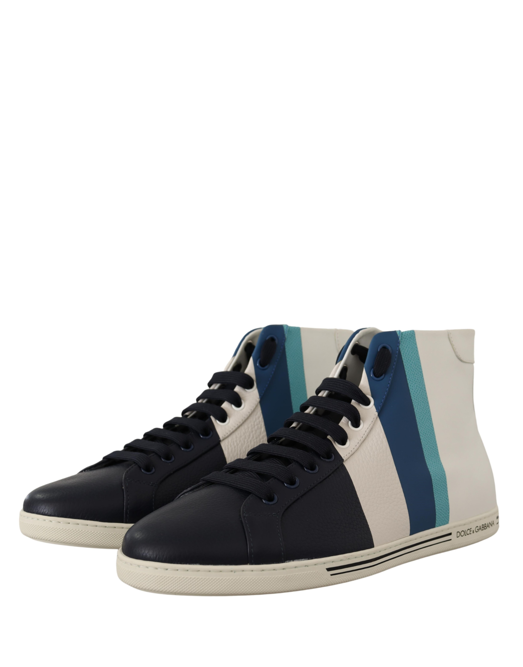 Multicolor Leather Mid Top Sneakers Shoes - ventzia